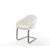 DELIFE Freischwinger Gaio-Flex Bouclé Soft Beige Freischwinger flach Effektfinish Titan