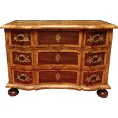 Casa Padrino Barock Kommode Braun Intarsien 127 cm mit edlen Verzierungen