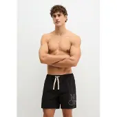 Marc o'polo Badeshorts "Essentials", Herren, Gr. XXL (62), N-Gr, schwarz, Microfaser, Obermaterial: 100% Polyester, Badehosen Badeshorts