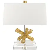 Gilded Nola Elstead Jackson Square Tischleuchte E27 Gebeiztes Gold Creme