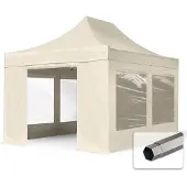 TOOLPORT 3x4,5m Stahl Faltpavillon, inkl. 4 Seitenteile, creme - (600049)
