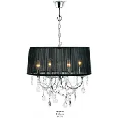 Casa Padrino Barock Kristall Pendelleuchte Schwarz Ø 47 cm - Barockstil Hängeleuchte