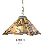 Casa Padrino Tiffany Hängeleuchte im Jugendstil, Buntglas-Design, Durchmesser 40 cm, 1-flammig