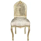 Casa Padrino Barock Damen Stuhl Gold Muster / Gold - Schminkstuhl