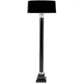 Casa Padrino Luxus Stehleuchte Schwarz - Elegante Designlampe aus Stahl und Aluminium mit schwarzem Samtschirm, 140 cm hoch
