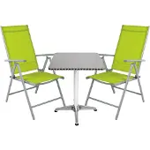 Mojawo Bistrogarnitur 3-teilig Aluminium - Textilen / Lime