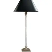 Casa Padrino Luxus Tischleuchte Säulen-Design, Schwarz und Silber, 65 cm hoch, Handgefertigt in Italien