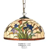 Casa Padrino Tiffany Pendelleuchte Durchmesser 40 cm Y16392 + C1/C2 Leuchte Lampe