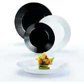 Big Buy Cooking Luminarc 1900 Schwarz/Weißes Glasgeschirr 18 Stück