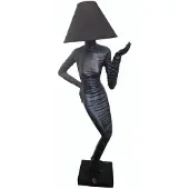 Casa Padrino Luxus Stehleuchte Dame Schwarz H. 187 cm