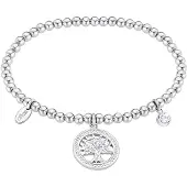 Lotus Armband "Urban Woman - Baum des Lebens", edelstahlfarben, kristallweiß, kristallweiß, Armbänder, Damen, 17cm, Edelstahl, Armband, mit Glasstein