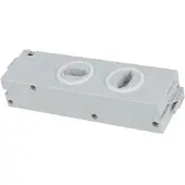 Eaton EP-502574 Steckdosenleiste mit zwei drehbaren Schuko-Einsätzen und Euro2-Adapter zum Einstecken in Kleinverteiler KLV oder zur Befestigung auf