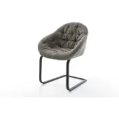 DELIFE Freischwinger Gaio-Flex Bouclé Soft Schlamm Freischwinger flach Schwarz