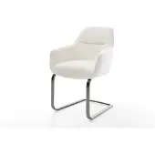 DELIFE Freischwinger Pejo-Flex Bouclé Soft Beige Freischwinger flach Graphit Taschenfederkern