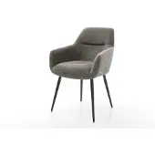 DELIFE Esszimmerstuhl Pejo-Flex Bouclé Soft Schlamm 4-Fuß konisch Schwarz Taschenfederkern
