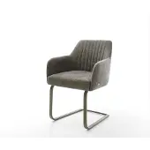 DELIFE Freischwinger Greg-Flex Bouclé Soft Schlamm Freischwinger flach Effektfinish Titan Taschenfederkern
