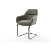 DELIFE Freischwinger Pejo-Flex Bouclé Soft Schlamm Freischwinger flach Graphit Taschenfederkern
