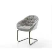 DELIFE Freischwinger Gaio-Flex Strukturstoff Soft Grau Freischwinger flach Effektfinish Titan