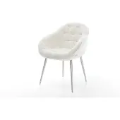DELIFE Esszimmerstuhl Gaio-Flex Bouclé Soft Beige 4-Fuß konisch Edelstahl