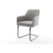 DELIFE Freischwinger Greg-Flex Strukturstoff Soft Grau Freischwinger flach Graphit Taschenfederkern