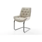 DELIFE Freischwinger Taimi-Flex Webstoff Soft Beige Freischwinger flach Graphit