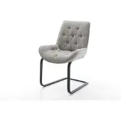 DELIFE Freischwinger Taimi-Flex Strukturstoff Soft Grau Freischwinger flach Schwarz