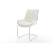DELIFE Freischwinger Taimi-Flex Bouclé Soft Beige Freischwinger flach Weiß