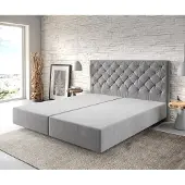 DELIFE Boxspringgestell Dream-Great 180x200 cm Mikrofaser Grau