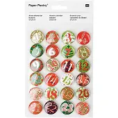 Rico Adventskalender Buttons - 25mm 24 Stück Grün/Rot