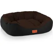 BedDog Hundebett Grosse Hunde Hundekissen Hundekorb Ovales Hundekörbchen,MOCCA (schwarz/braun),XL