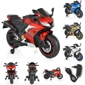 Moni Kinder Elektromotorrad Motocross MP3-Funktion Bluetooth Stützräder Lichter