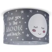 Paco Home Deckenleuchte "Aleyna 103", weiß (grau), 1, Ø 45,5cm H: 29,5cm, Leuchten, Kinderlampe Deckenlampe LED Kinderzimmer Lampe Mond-Motiv, E27, Deckenleuchte