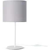 Paco Home Tischleuchte "Uni Color", weiß (grau), 1, Ø 18cm H: 36,5cm, Leuchten, LED E14 Lampe, Für Wohnzimmer Und Schlafzimmer, Unifarben, Deko, Tischleuchte