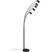 TRIO Stehleuchte Marley, schwarz, Höhe 200 cm, 5-flammig, Metall