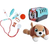 Simba Plush Dog With Veterinary Bag Teddybär