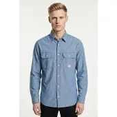 Jack & Jones Langarmhemd "JPRBLUHARRY CHAMBRAY L/S SHIRT", Herren, Gr. XS, N-Gr, medium blau denim, Web, Obermaterial: 100% Baumwolle, unifarben, regular fit, Hemden Langarmhemd