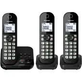 Panasonic KX-TGC 463GB, DECT-Telefon, Kabelgebundenes Mobilteil, Freisprecheinrichtung, 120 Eintragungen, Anrufer-Identifikation, Schwarz