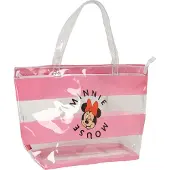 Safta Damen Handtasche Minnie Mouse Beach Rosa Durchsichtig