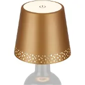 Briloner LED-Akku-Flaschenlicht IP44 mit Dimmer, gold
