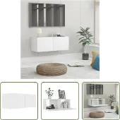 The Living Store TV-Schrank Weiß 80x30x30 cm Holzwerkstoff