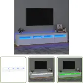 The Living Store TV-Schrank mit LED-Leuchten Weiß 210x35x40 cm