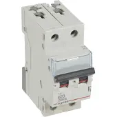 Legrand 404113 TX3 Leitungsschutzschalter B-Charakteristik, 20A, 2-polig, 10kA, 400VAC, 2TE