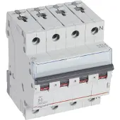 Legrand 404137 TX3 Leitungsschutzschalter B-Charakteristik, 6A, 3-polig+N, 10kA, 400VAC, 4TE