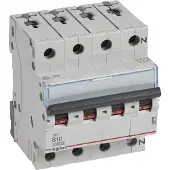 Legrand 404138 TX3 Leitungsschutzschalter B-Charakteristik, 10A, 3-polig+N, 10kA, 400VAC, 4TE