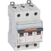 Legrand 409728 DX3 Leitungsschutzschalter B-Charakteristik, 10A, 3-polig, 25kA, 400VAC, 3TE