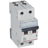 Legrand 403742 TX3 Leitungsschutzschalter D-Charakteristik, 40A, 2-polig, 6kA, 400VAC, 2TE