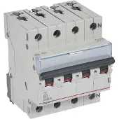 Legrand 404135 TX3 Leitungsschutzschalter B-Charakteristik, 3A, 3-polig+N, 10kA, 400VAC, 4TE