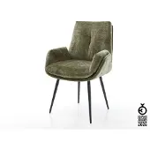 DELIFE Esszimmerstuhl Clea-Flex Chenille Olive 4-Fuß konisch Schwarz