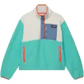 Superdry für Damen. W5012073A Fleece-Pullover ?Colour Block? in Türkis (L), Lässig, Recyceltes Polyester