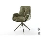 DELIFE Drehstuhl Clea-Flex Chenille Olive Kreuzgestell breit Effektfinish Titan 360° drehbar Wippfunktion